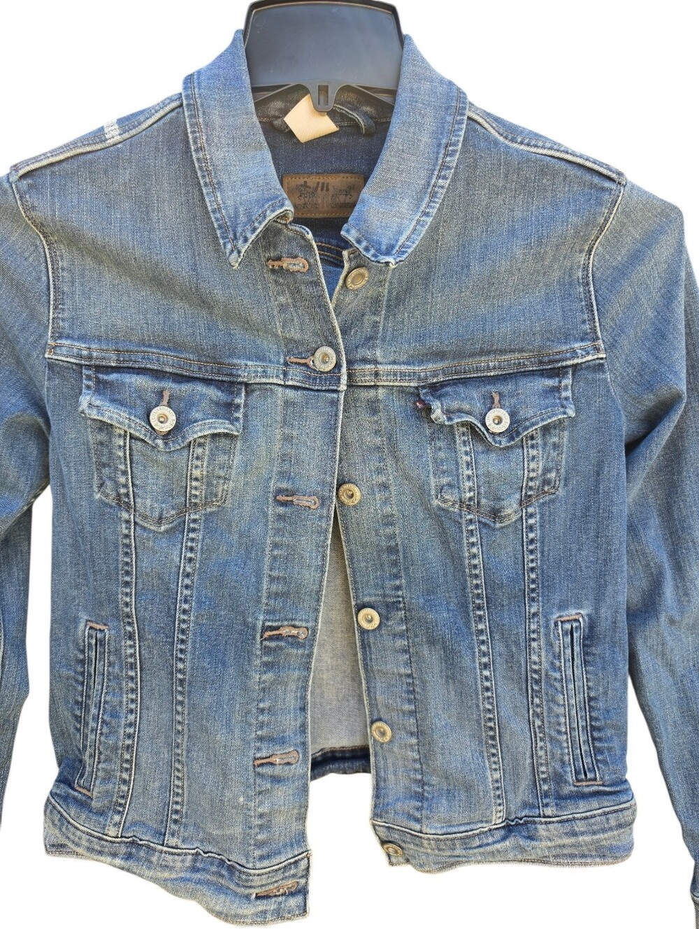 Levi's Custom Hand Painted Van Gogh Sunflowers Denim Jacket Size L - Picture 3 of 6